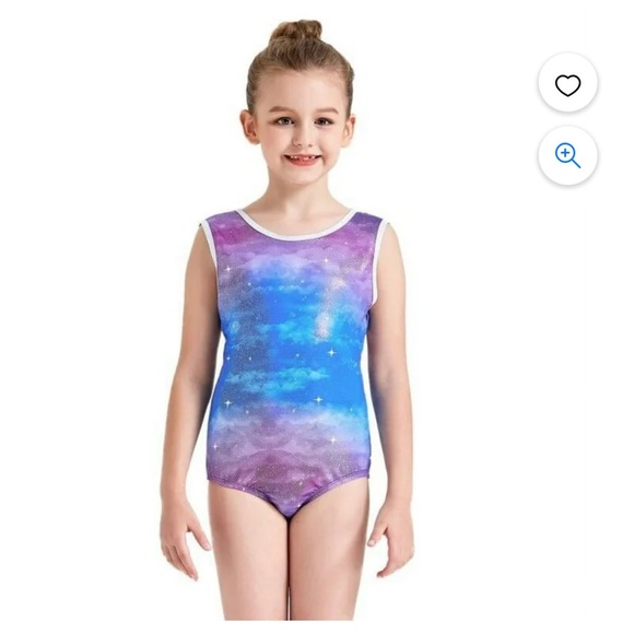 Gymnastics ombré purple and blue Leotard Child Large - Picture 3 of 10